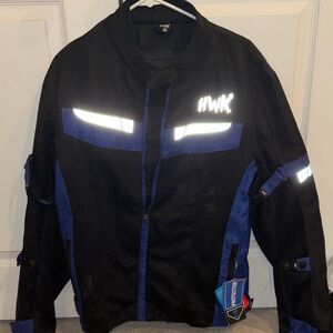HWK Men's Performance Motorcycle Jacket - Black and Blue